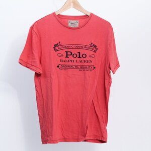 NWOT Polo Ralph Lauren Mens Red Authentic Denim Goods Cotton T Shirt, Medium